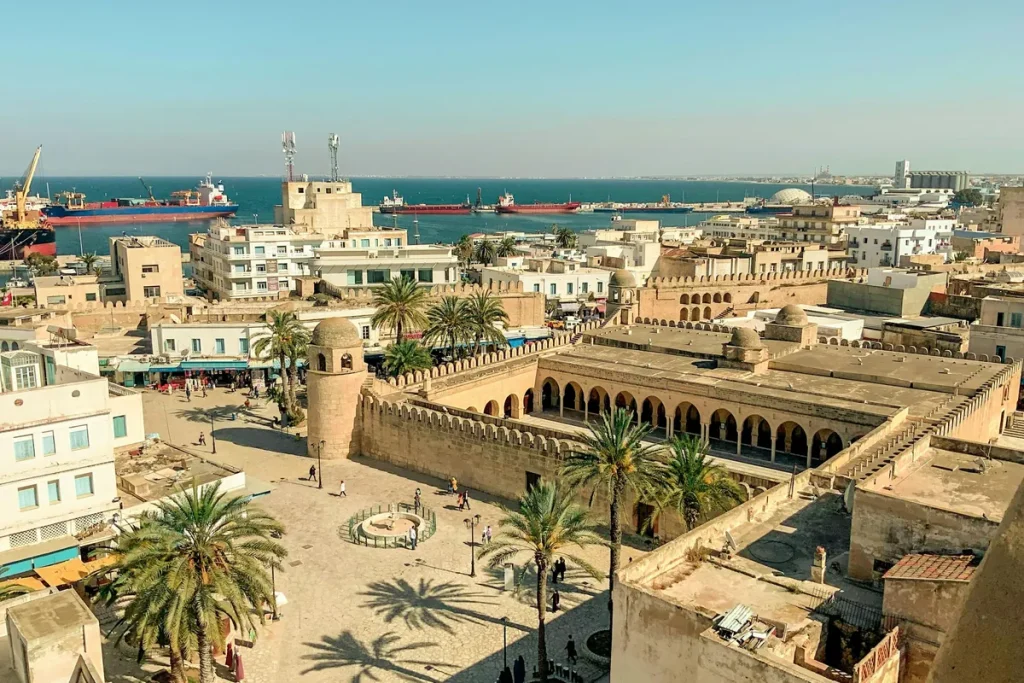 A sousse-i medina és a Nagymecset felülről
